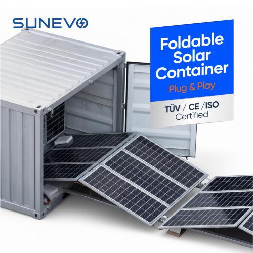 SunEvo 200kW Foldable Solar Container with High Efficiency N-Type Solar Panels for Industrial Battery Energy Storage System BESS