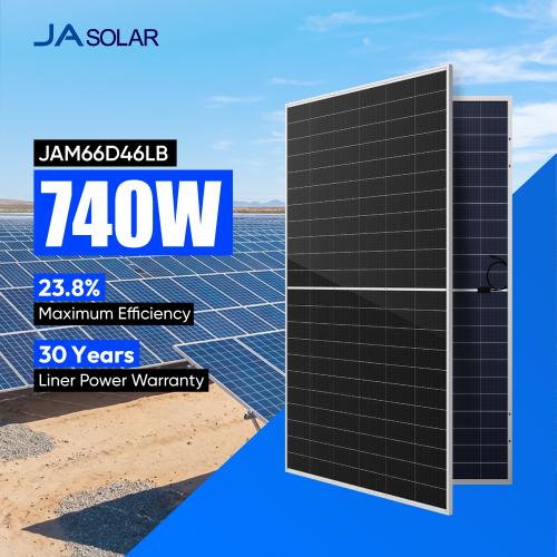 JA 740W JAM66D46LB N-Type Double Glass Bifacial Solar Panels